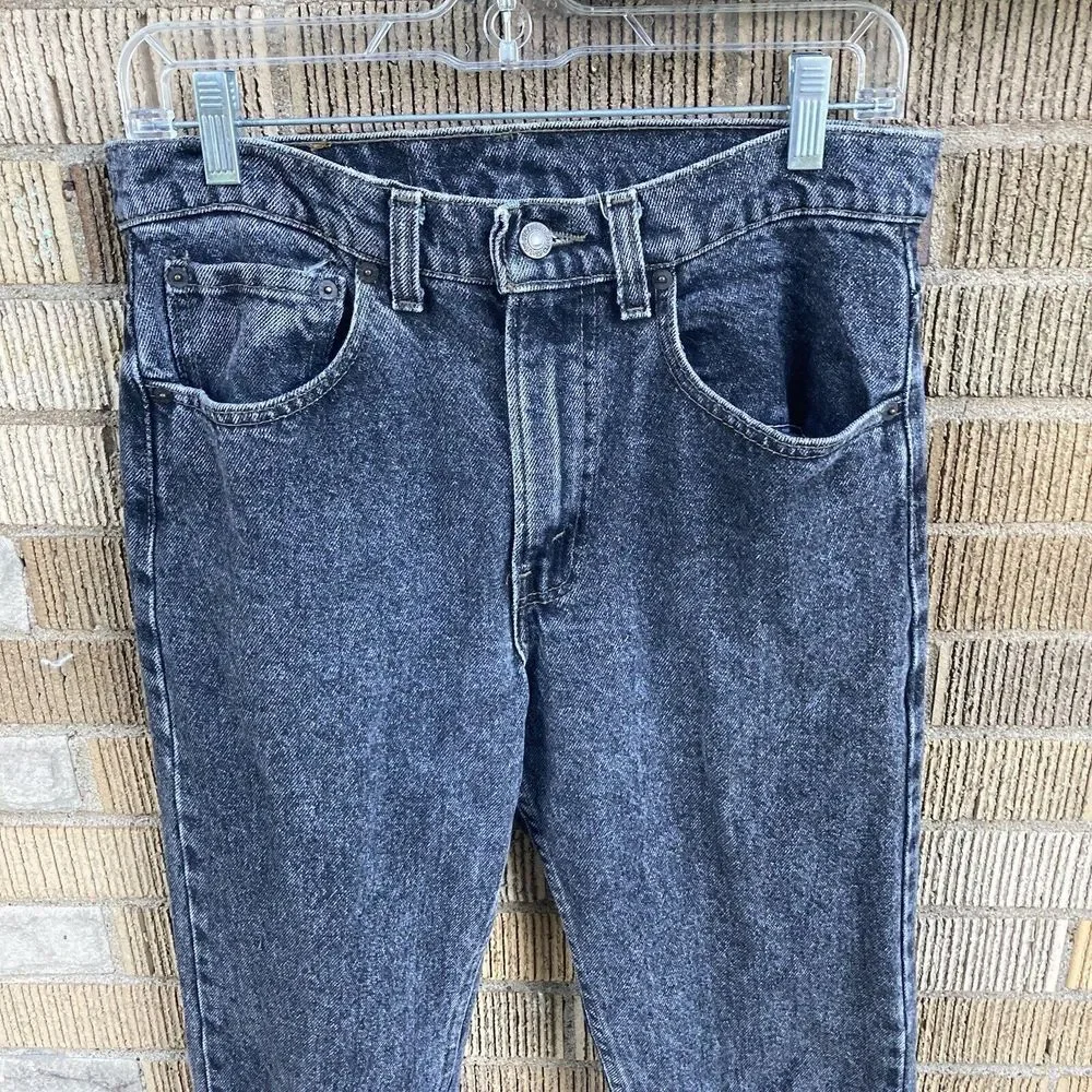 Vtg Men's Levi's 31x30 Black/Gray Acid Wash Jeans 100%‎ Cotton Denim Made in USA